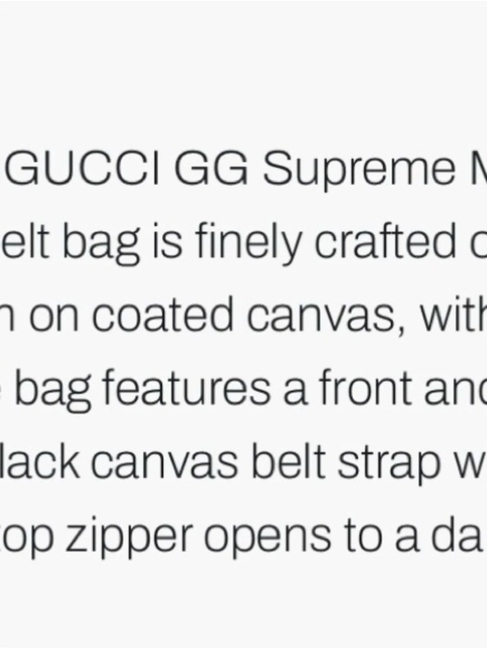 Gucci GG Supreme Monogram Belt Bag Beige & Black